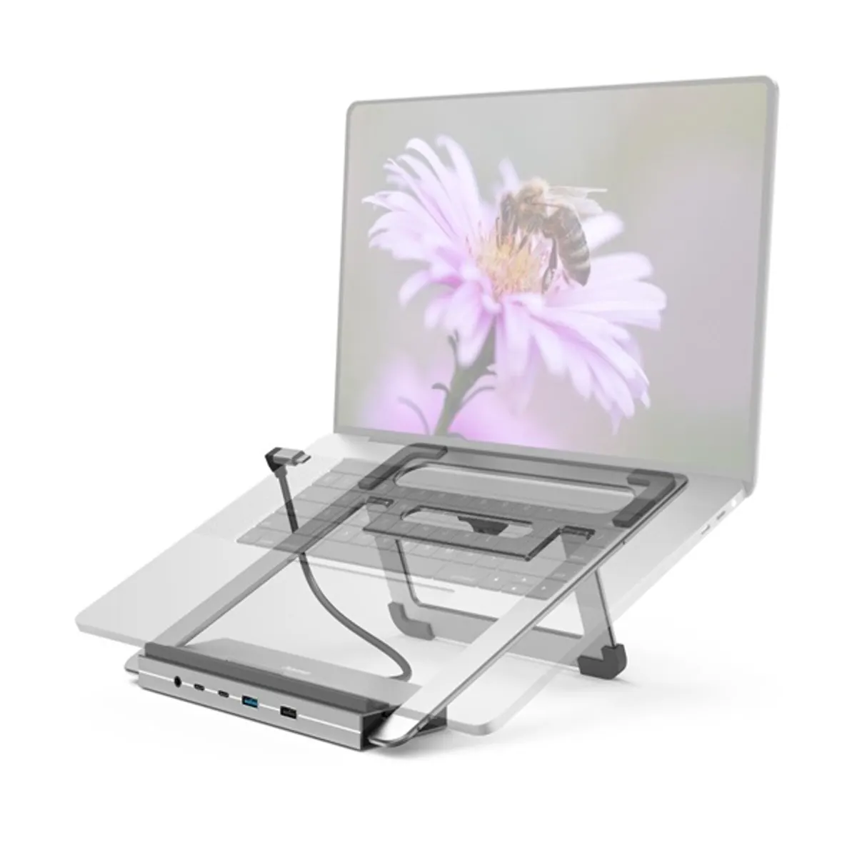 Hama 00200139 12IN1 dokkoló állvány ezüst usb-c pd 4k hdmi dp lan tb3-4 #2