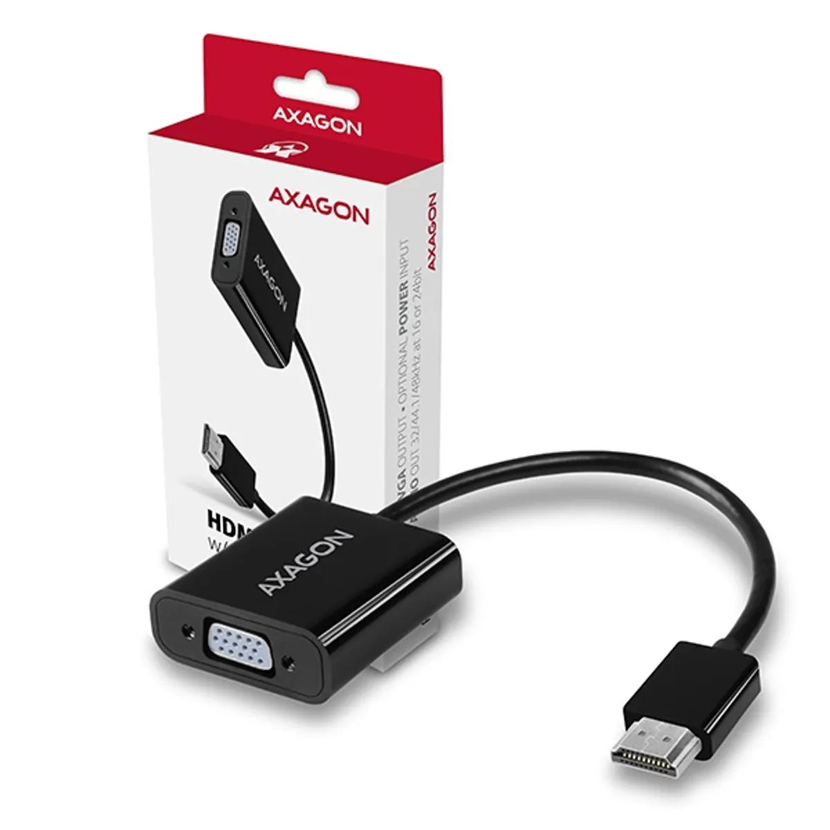 Axagon rvh-vgan hdmi - vga adapter fekete 15 cm dobozos #8