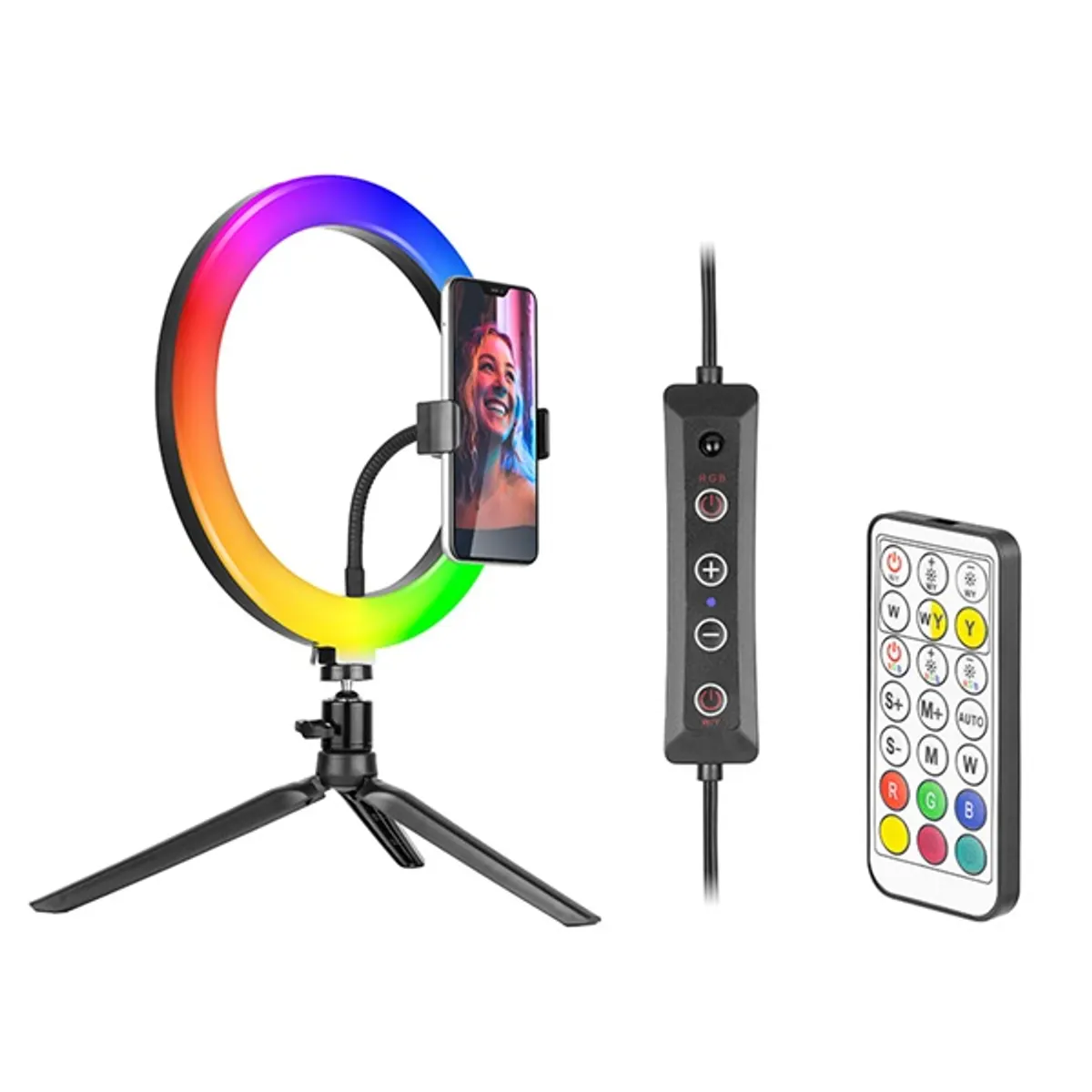 Tracer TRAOSW46807 gyűrűs lámpa 26 cm rgb 600-1700 lm 8 W távirányítóval állvánnyal #1