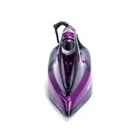 TOO IR-104PB-2200W Gőzölős vasaló kerámia vasalótalp, 0,4 L, 2 m kábel, 2200 W, 25 g per min, függőleges gőz, öntisztító, vízkőtelenítő, fekete-lila #3