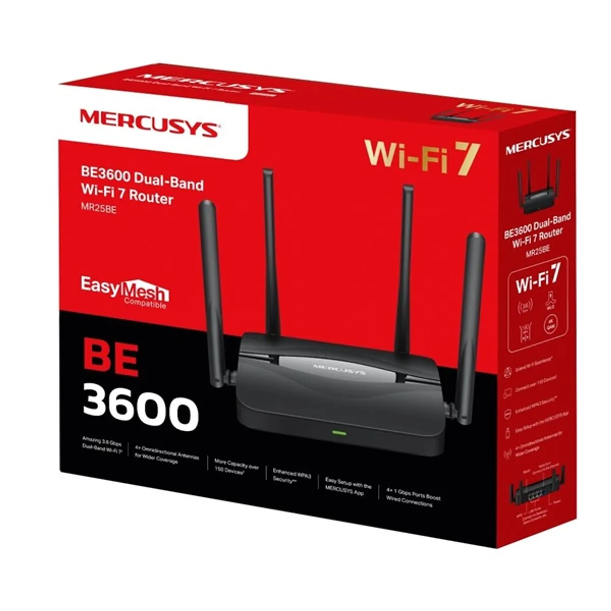 MERCUSYS MR25BE BE3600 Dual-Band Wi-Fi 7 Router 3600 Mbps 4x1Gbps LAN 1x WAN 160MHz #3