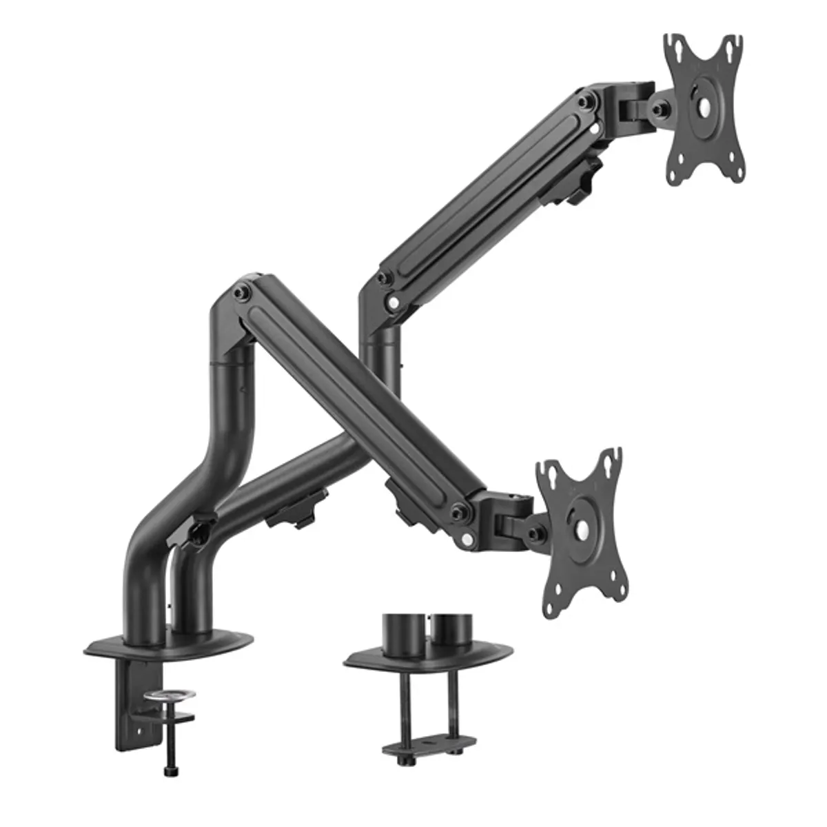 GEMBIRD MA-DA2-02 kétkaros asztali monitor tartó gázrugós 17-32" 2x monitor VESA 75x75 100x100 kábelrendező fekete #1