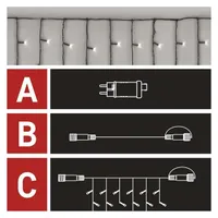 Emos D1CC03 jégcsap fényfüzér 2,5 m 100LED IP44 LED 12W hideg fehér időzítő kültéri beltéri #3