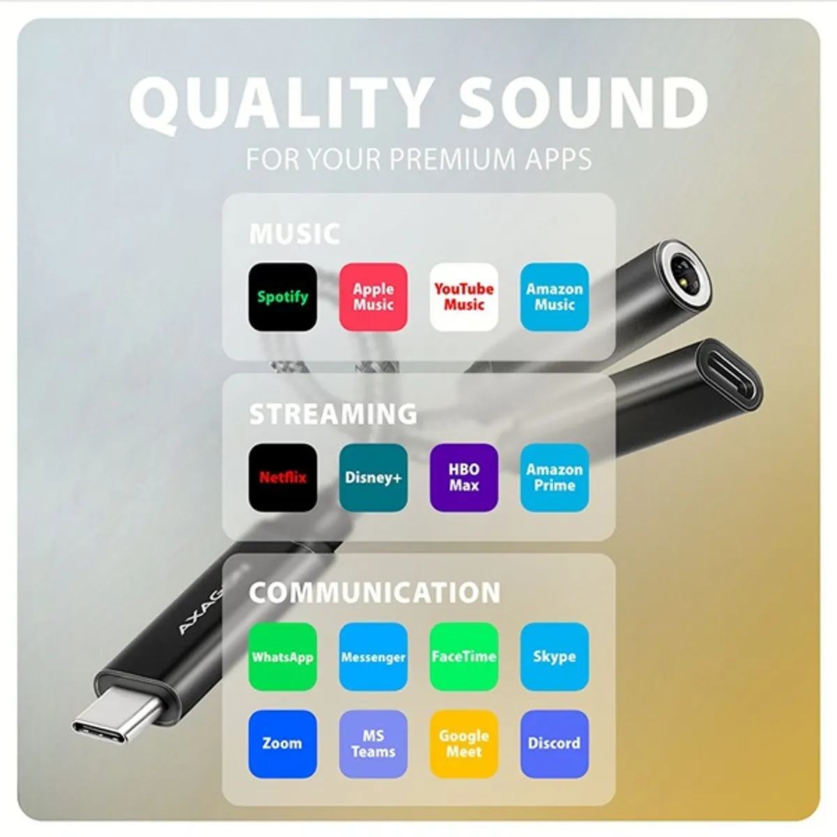 AXAGON ADA-HCPD USB-C hangkártya DAC adapter fekete 3,5 mm jack USB-C 60W PD Hi-Res 384 kHz 32 bit #9