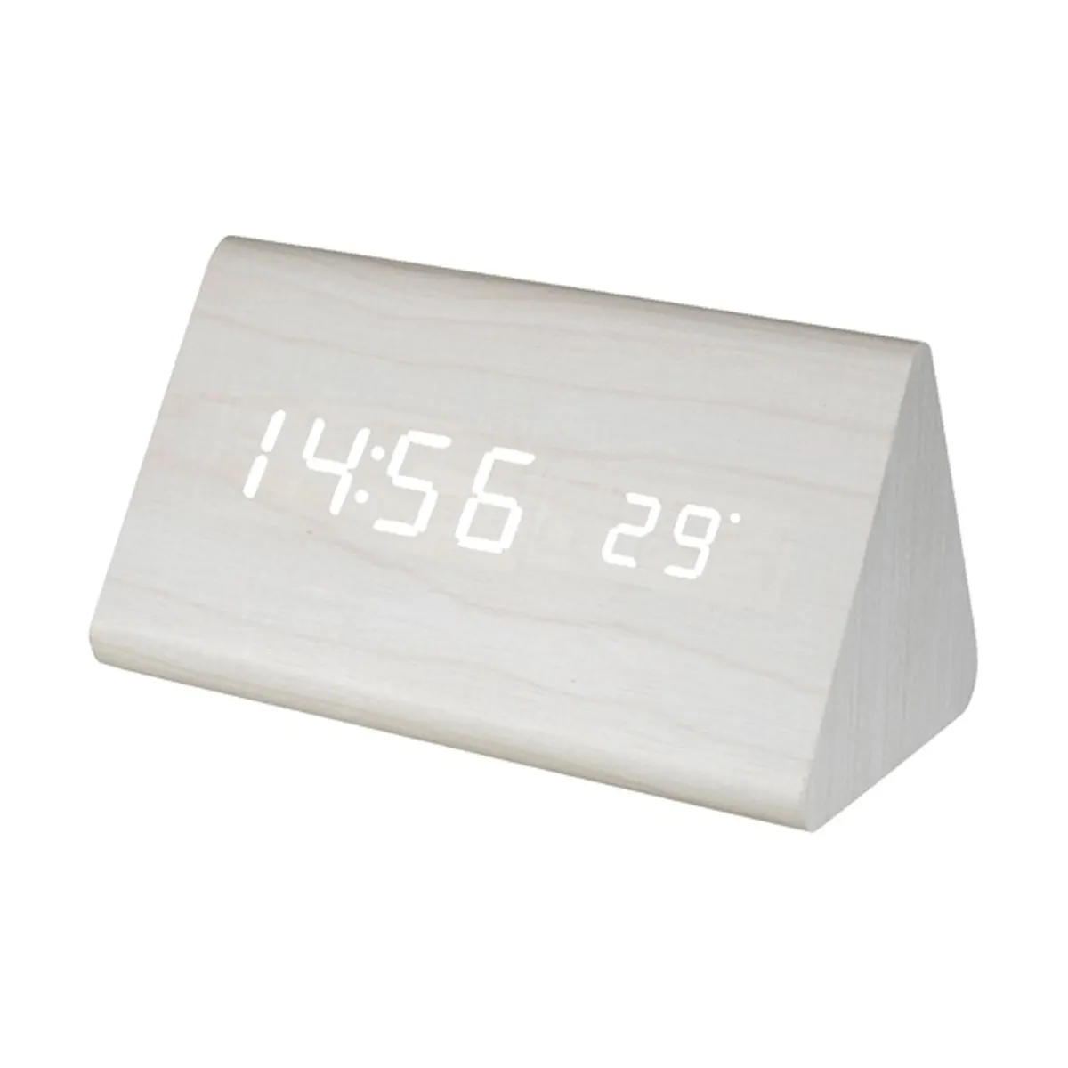 HOME OC 07 digitális LED fehér fa ébresztőóra 150x80x90 mm 3xAAA #1