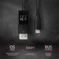 AXAGON RVC-DPC USB-C to DisplayPort kábel aktív 1,8 m fekete #5