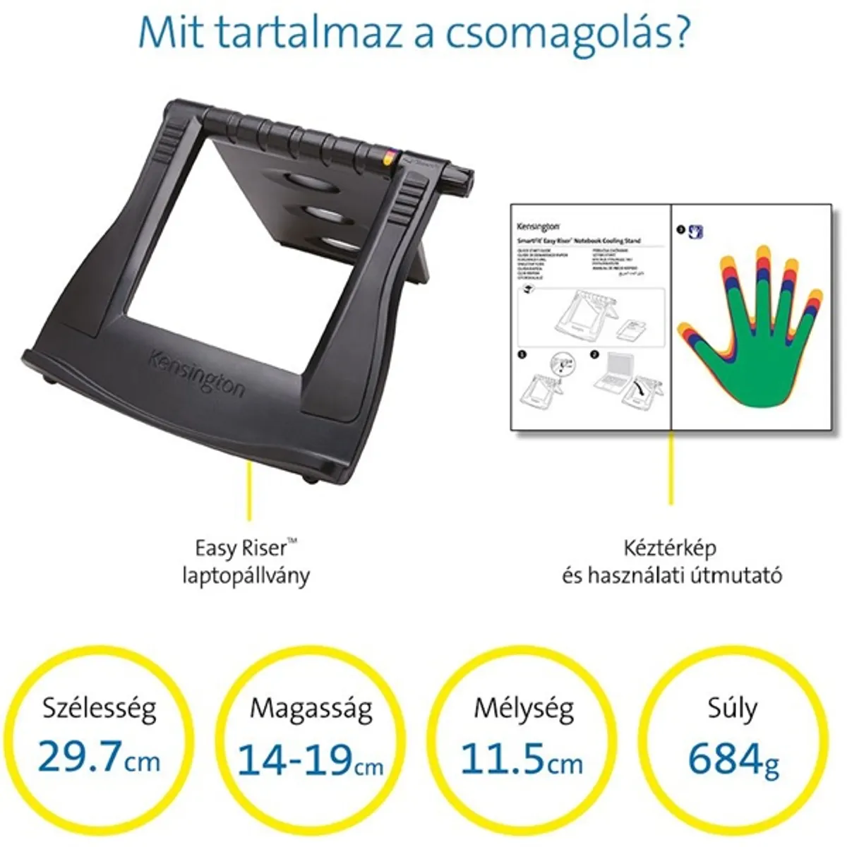 Kensington K52788WW SmartFit Easy Riser laptop hűtő állvány fekete #6