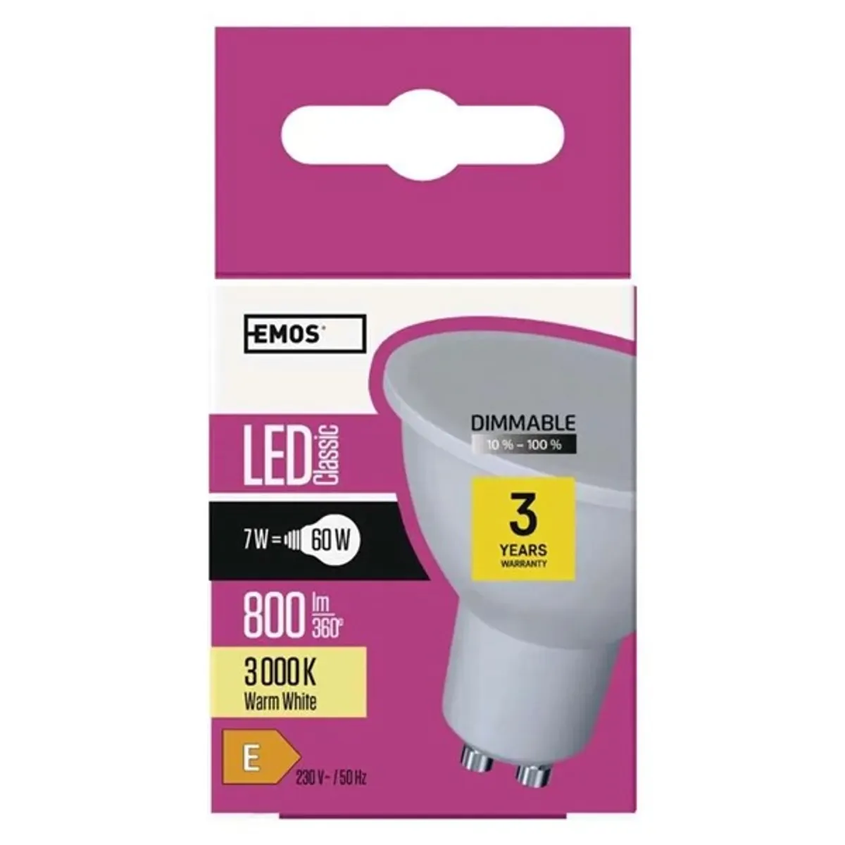 Emos ZQ8155D GU10 7W LED 800 lm 3000K meleg fehér 100 fok 25000 h #2