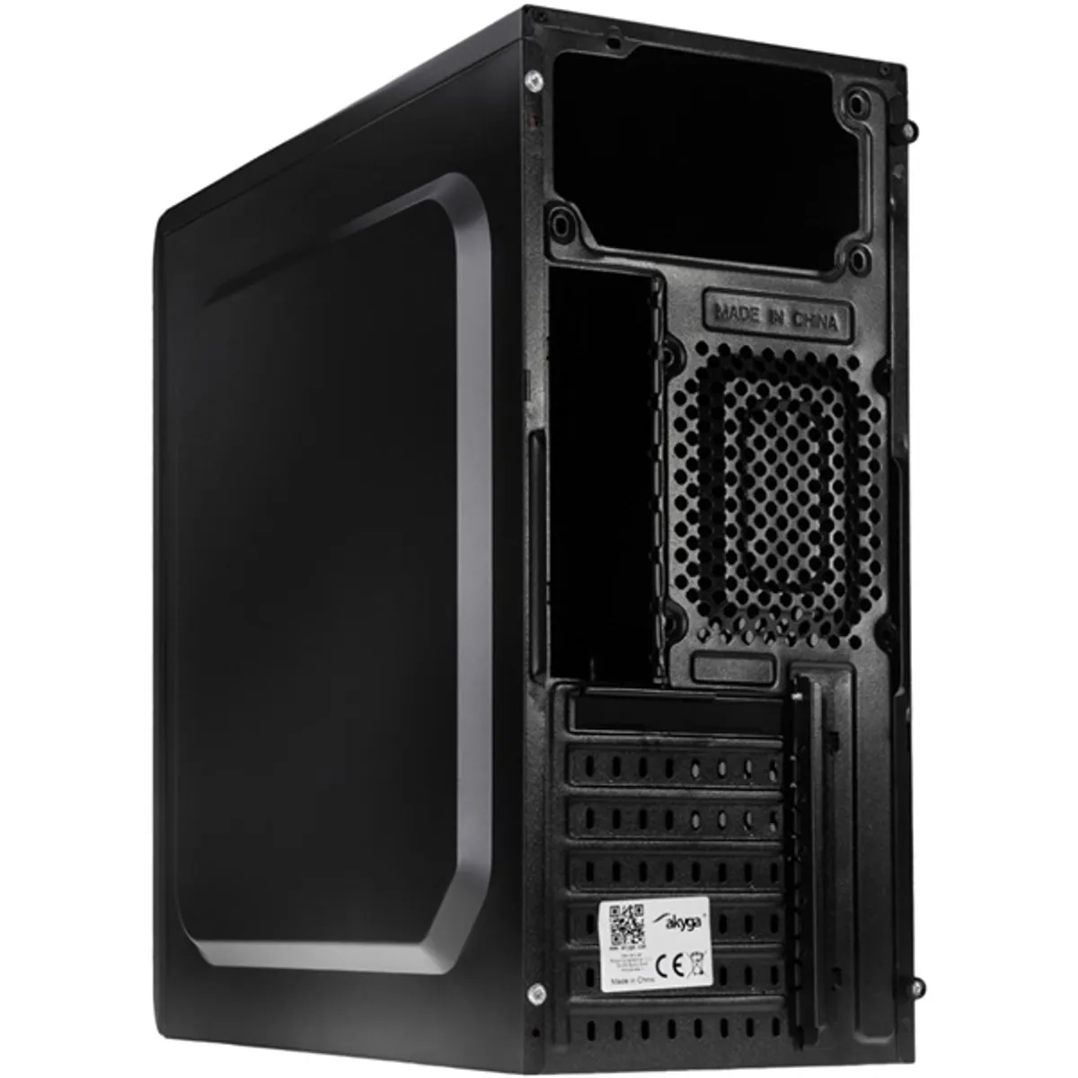 AKYGA AK939BL Midi ATX ház fekete 5,25 külső hely 1 db 3,5 belső hely 3 db 2,5 belső hely 3 db USB 2.0 előlapon 2 db max GPU hossz 385 mm táp nincs #7