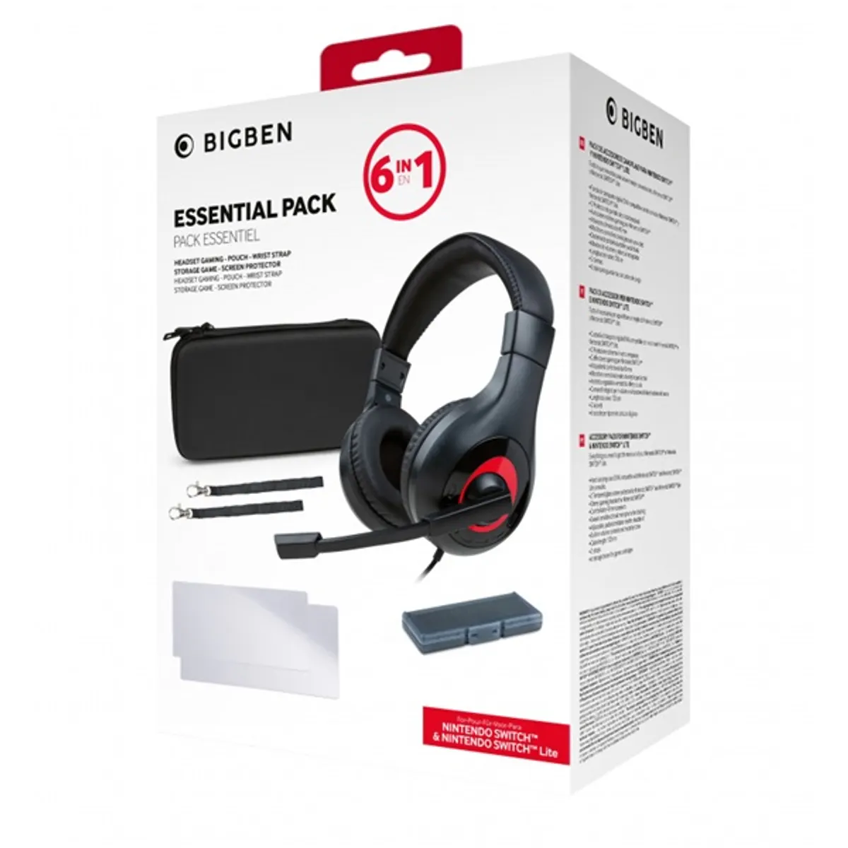 BIGBEN 2807405 Essential Pack Nintendo Switch fekete-piros 120 cm 3,5 mm Jack vezetékes hangerőszabályzó #2