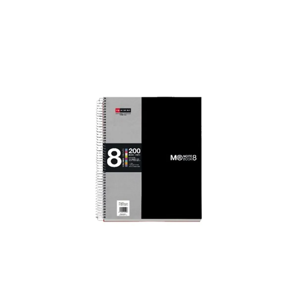 Miquelrius A15246227 spirálfüzet A5, 8x25lapos, kockás, 70 g per m2, fekete PP fedél regiszteres #1