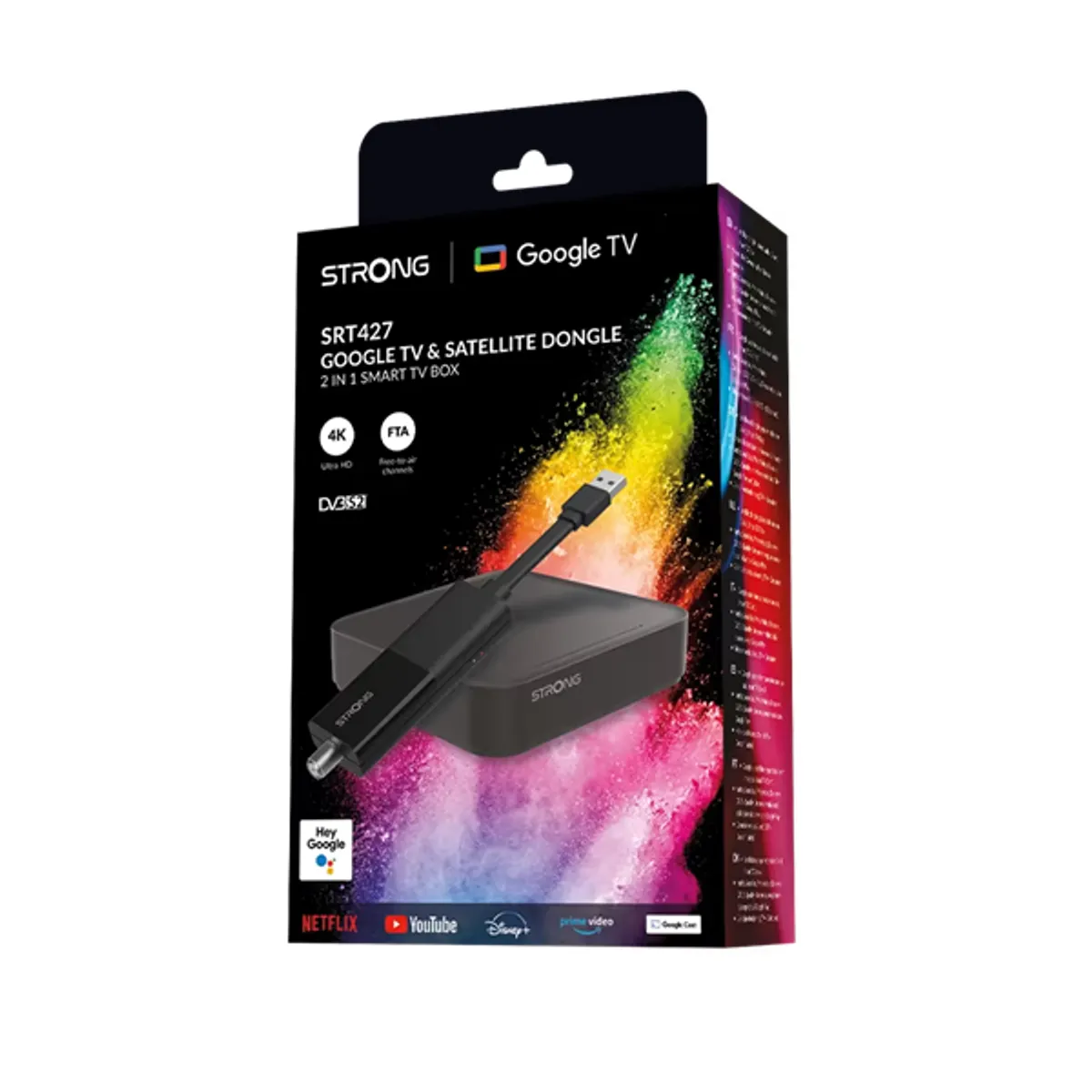 STRONG SRT427 Google TV műholdvevő dongle HDMI 1x, WiFi 802.11ac, LAN 100 Mbps, fekete #6