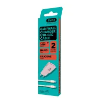 AVAX AVAX_CH6417 30W GaN töltő és 60W USB-C szilikon kábel csomag rózsaszín #2