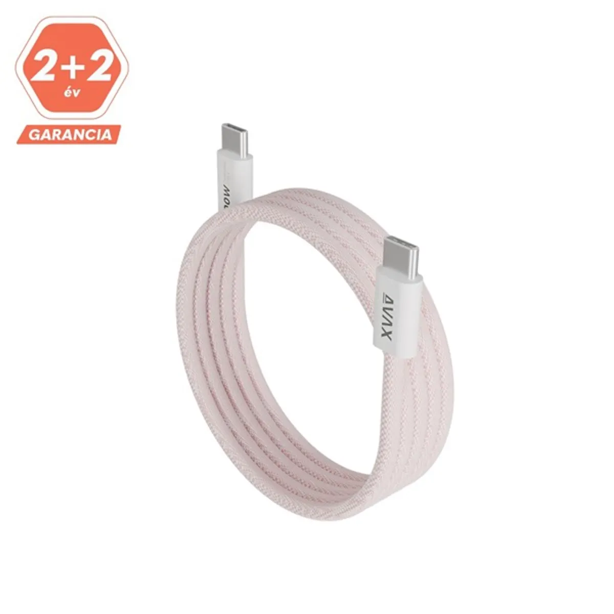 AVAX CB610P Magnety USB-C adat- és töltőkábel 100W 1m rózsaszín fonott #2