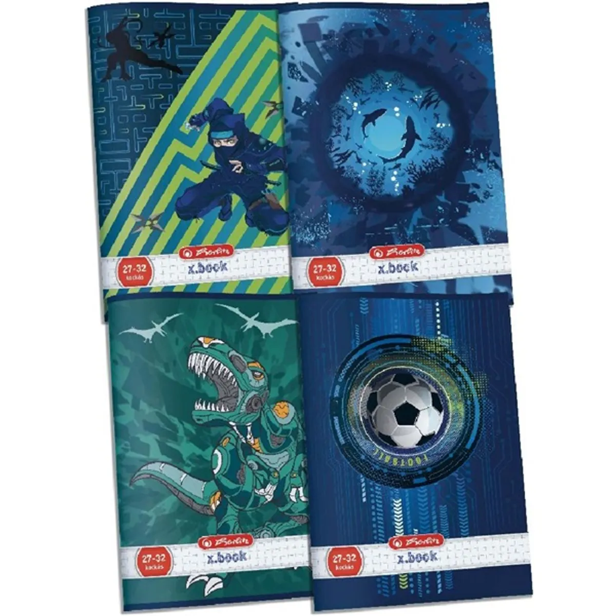 HERLITZ 09091075 kockás füzet A5 32 lap mintás fedél álló kapcsozott #1