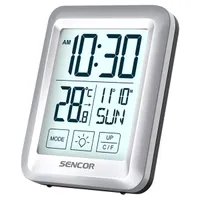 SENCOR 35053312 ezüst ébresztőóra hőmérséklet kijelzővel 2xAAA