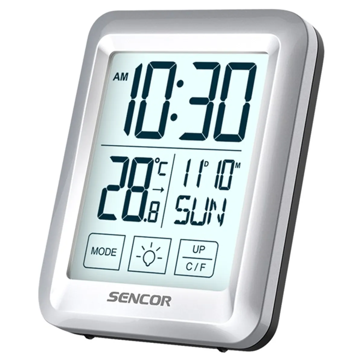 SENCOR 35053312 ezüst ébresztőóra hőmérséklet kijelzővel 2xAAA #1