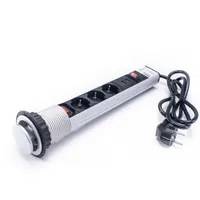 TOO PPS-307-3S ezüst beépíthető elosztó 3x Schuko 2x USB-A 180 cm IP20 #3