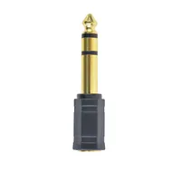 GEMBIRD A-6.35M-3.5F 6,3 mm jack M 3,5 mm jack F sztereó adapter Fekete aranyozott érintkezők