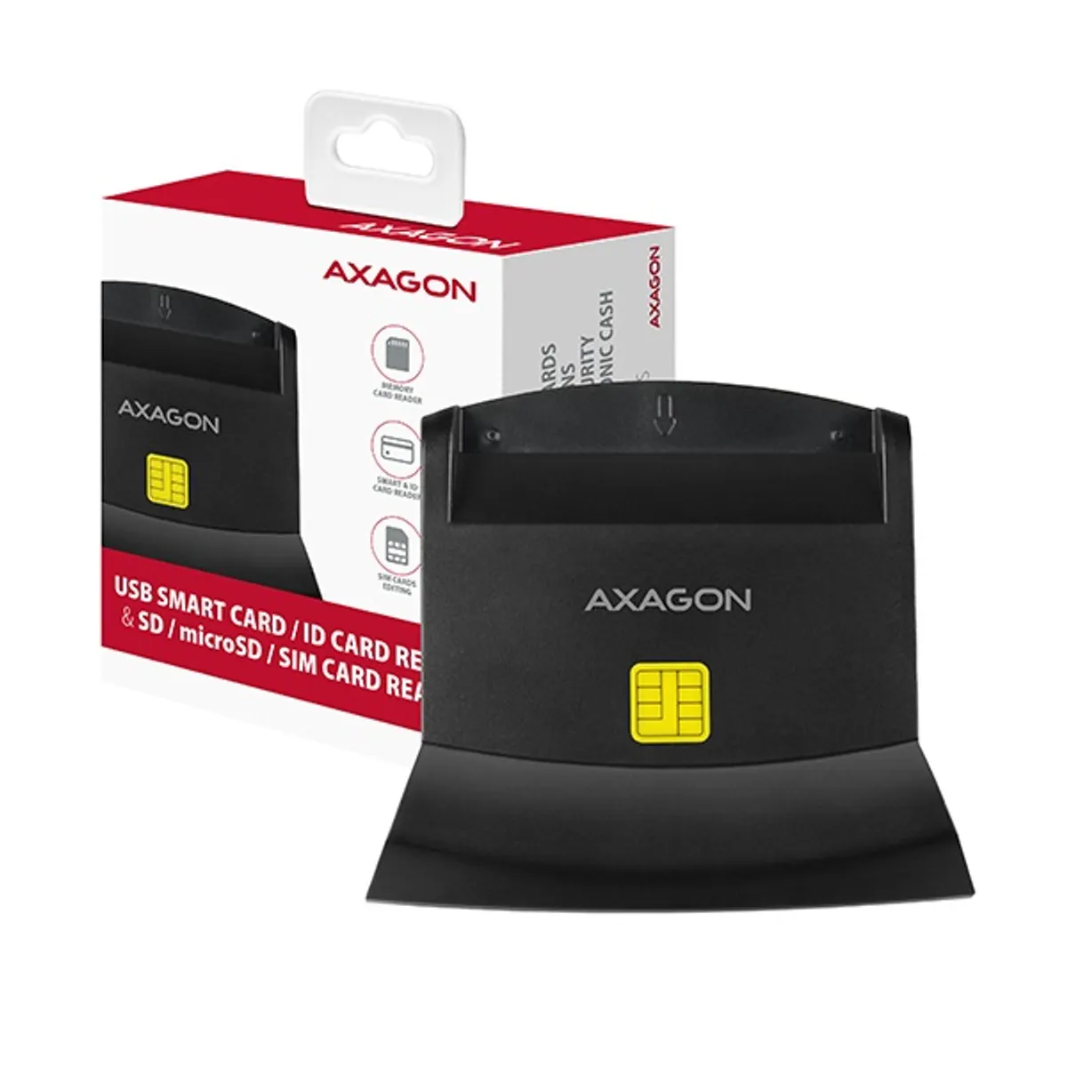 AXAGON CRE-SM2 smart kártyaolvasó 4-nyílású SD, microSD, SIM USB 2.0 #7
