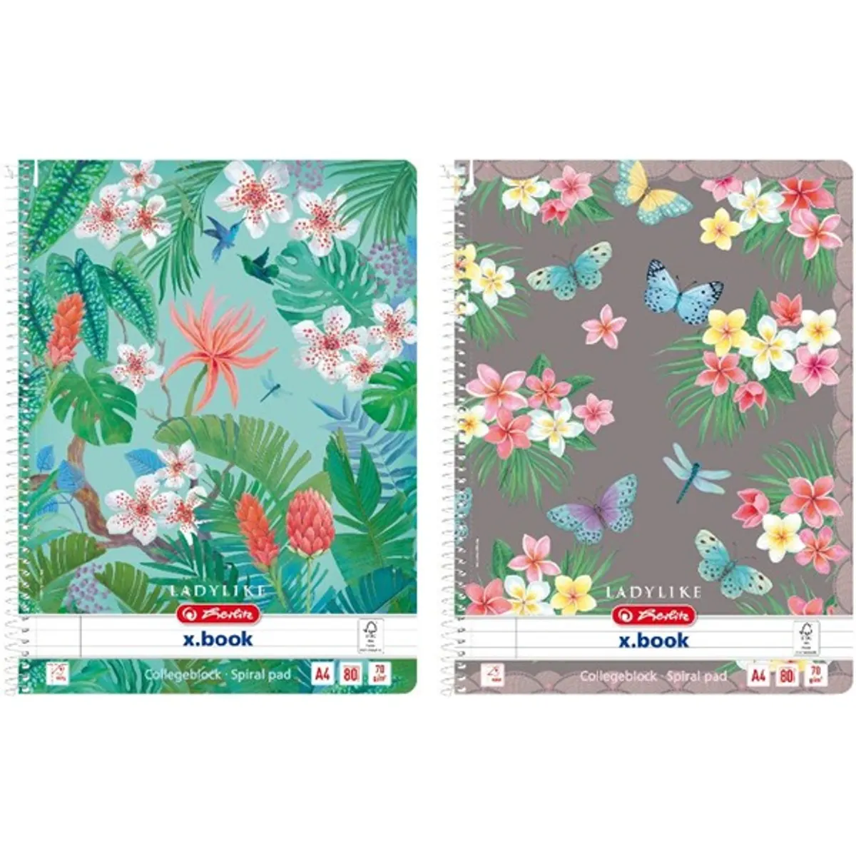 HERLITZ 50044245 Ladylike A4 80 lapos vonalas mintás spirálfüzet #1