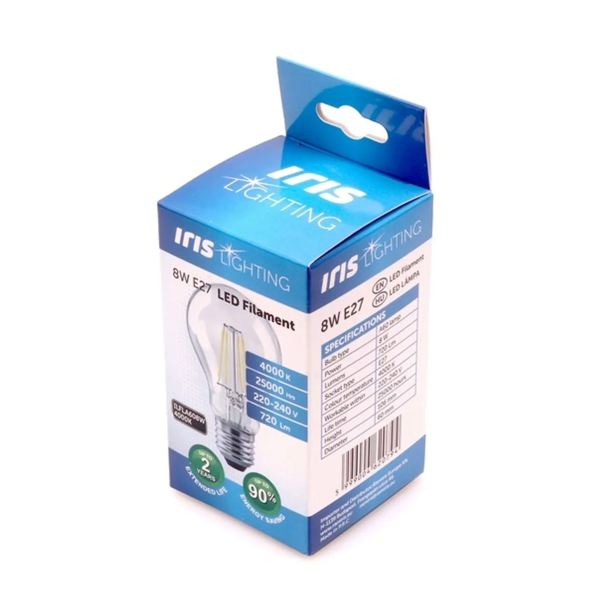 Iris ILFLA608W4000K Filament a villanykörte E27 8W 4000K 720lm #3