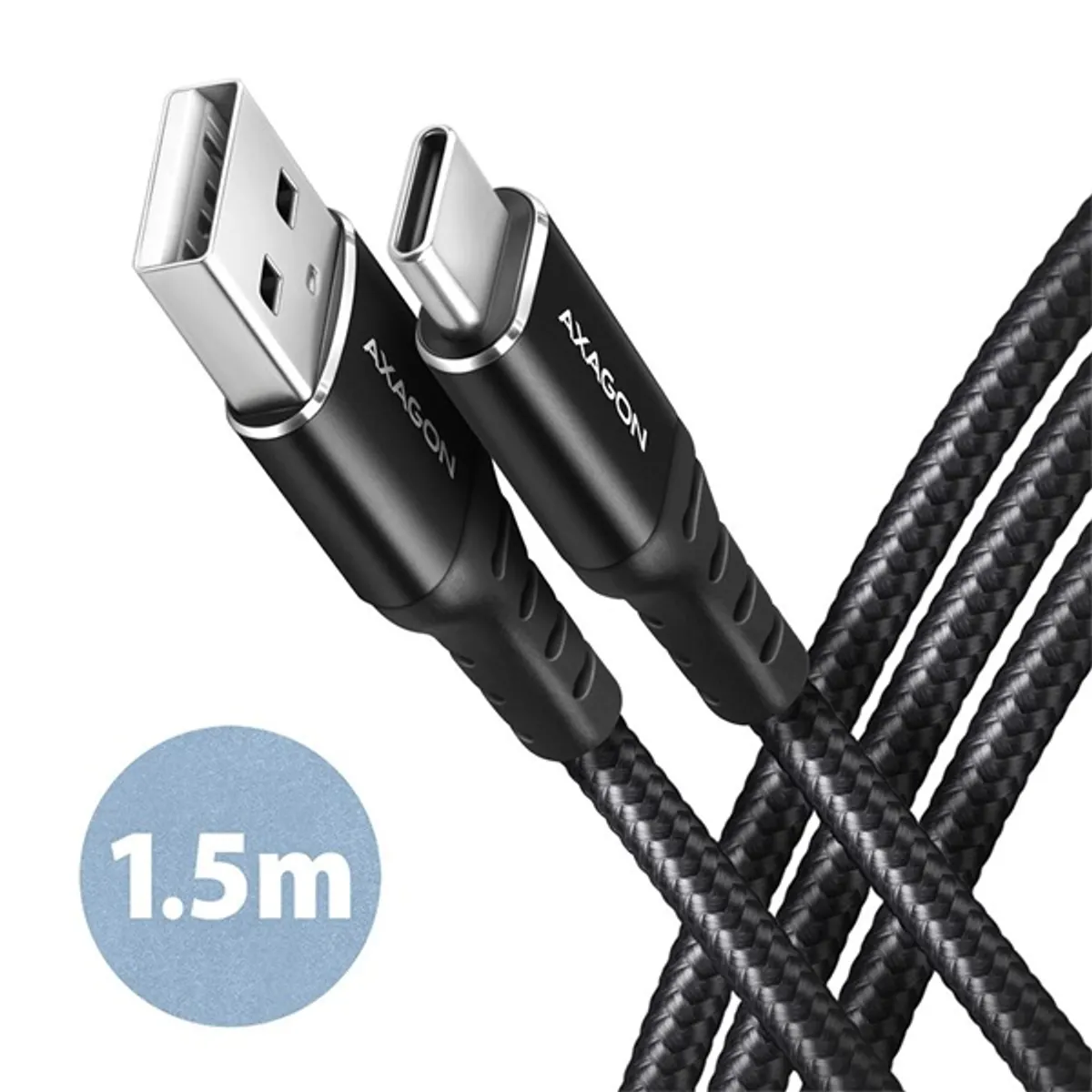 AXAGON BUCM-AM15AB usb-c adat- és töltőkábel 150 cm fekete usb-a usb-c #1
