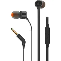 JBLT110BLK Tune 110 fekete fülhallgató 9 mm hangszóró 16 ohm impedancia 20 Hz-20 kHz 96 dB 111 cm kábel 3,5 mm 1 gombos mikrofon a kábelen #1