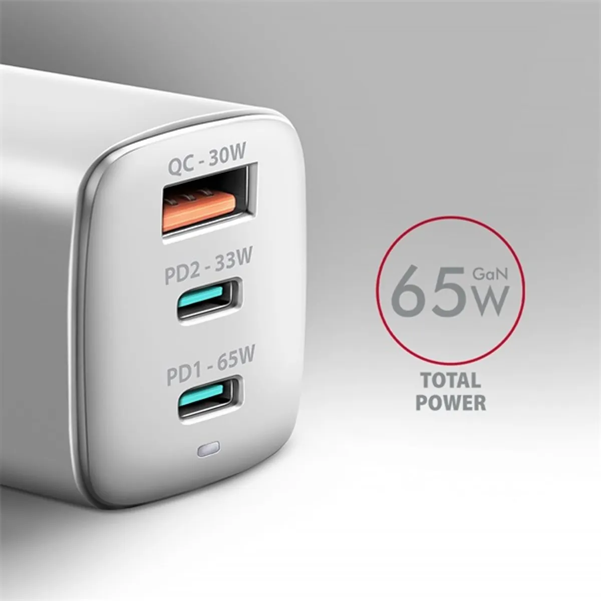 AXAGON ACU-DPQ65W GaN töltő 65 W két USB-C USB-A univerzális #4