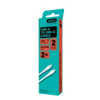 AVAX AVAX_CB4303 2x 60W USB-C gyorstöltő szilikon kábel, 1.5 m, fehér #2