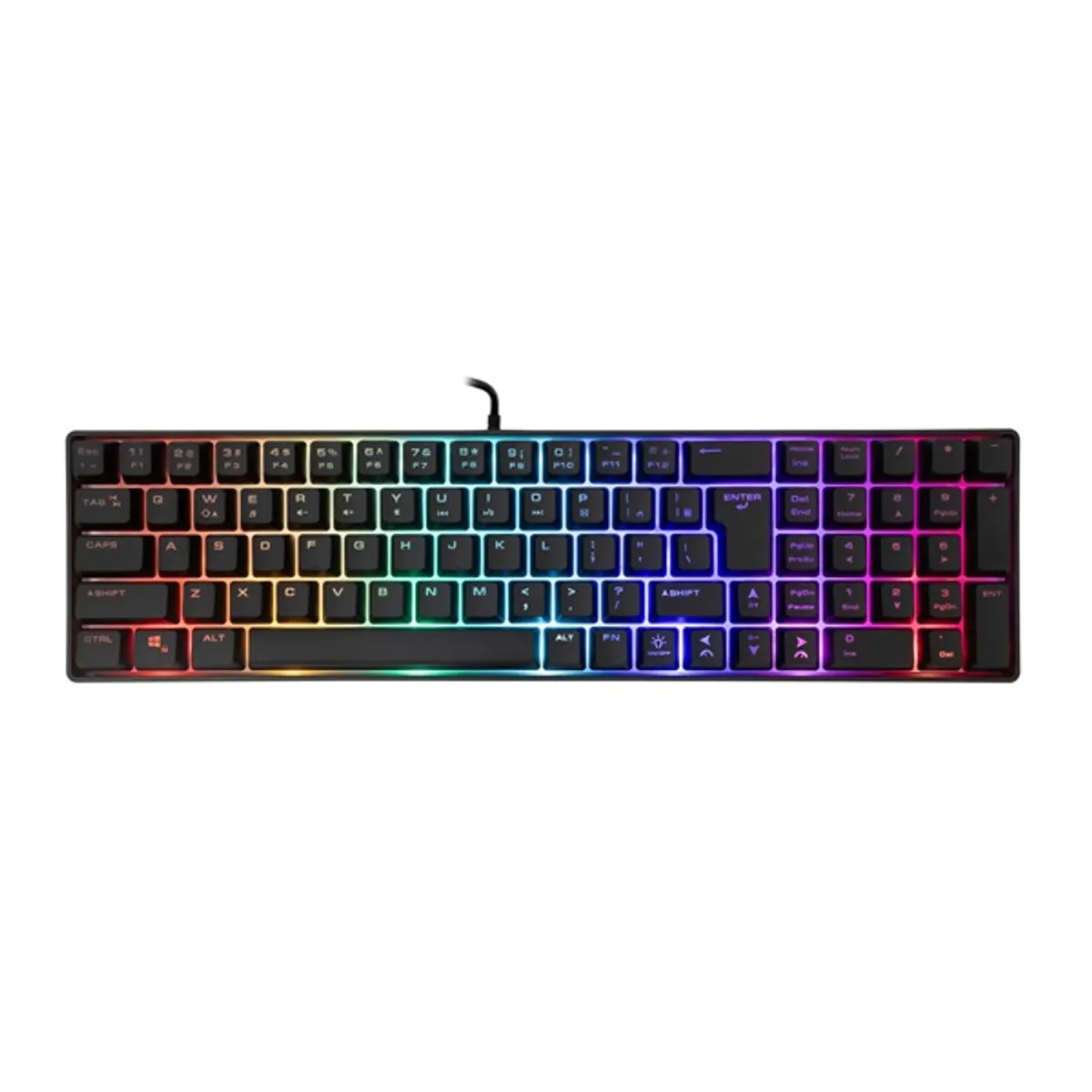 White Shark WS GK-001114B GLADIUS 85-86 billentyűs gamer billentyűzet USB 2.0 RGB anti-ghosting 19 gomb angol kiosztás #1