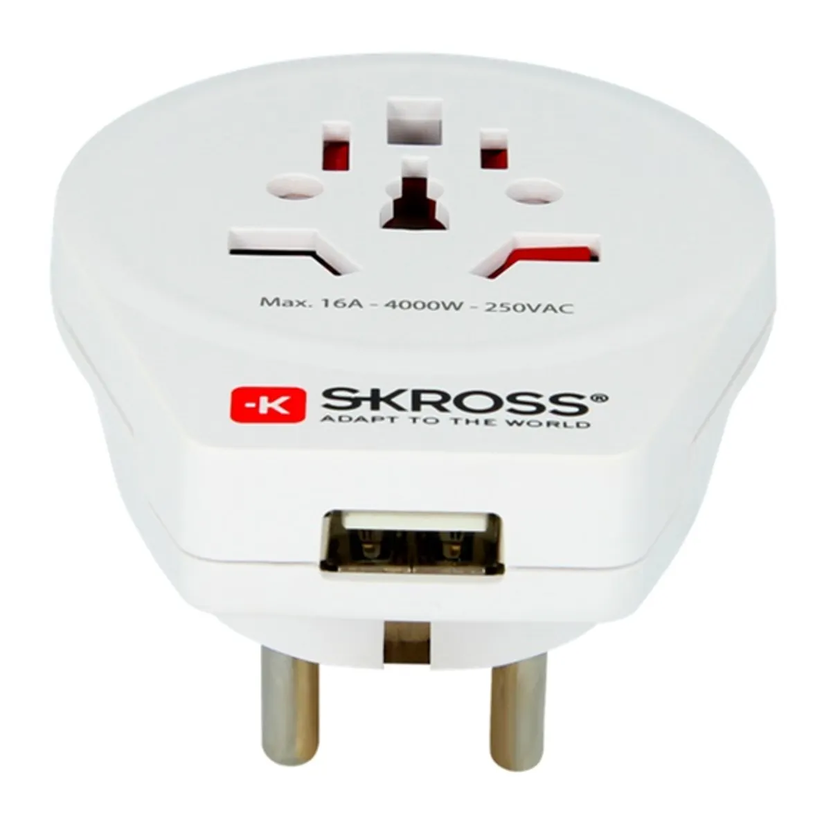 SKROSS SKR-WORLDTOEUUSB World to Europe USB utazó adapter Fehér #2