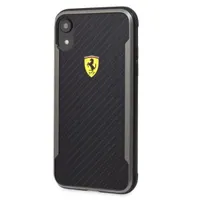 Ferrari FESPCHCI61CBBK SF Racing Shield tok iPhone XR karbon fekete 6,1"