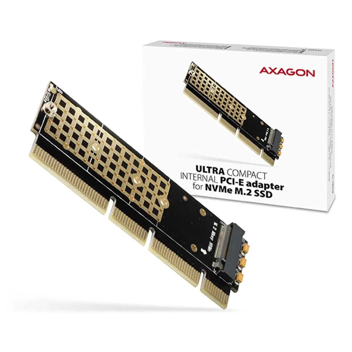 AXAGON PCEM2-1U nvme m.2 pci-e adapter 4-sávos 3.0 x4 x8 x16 m-key vagy b-m key 2230 2242 2260 2280 #4