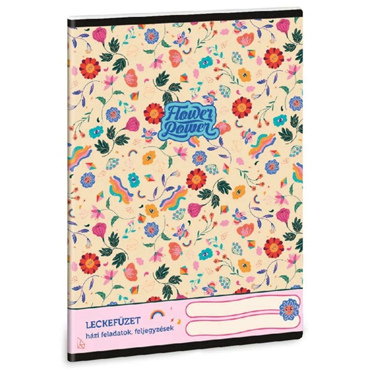 ARS UNA 50842605 Leckefüzet Flower Power A5 38 lapos vonalas mintás #1