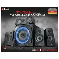 Trust 21738 GXT658 Tytan 5.1 Surround hangszórórendszer fekete, fa mélybasszus, 90 W RMS, 180 W csúcs, 3,5 mm bemenet, vezeték nélküli távirányító #3