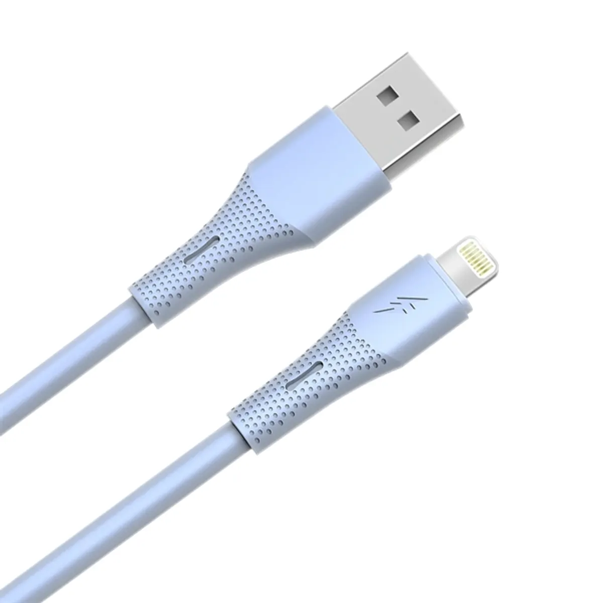 AVAX CB3305 USB-A – Lightning szilikon töltőkábel, 1.5 m, világoskék #1