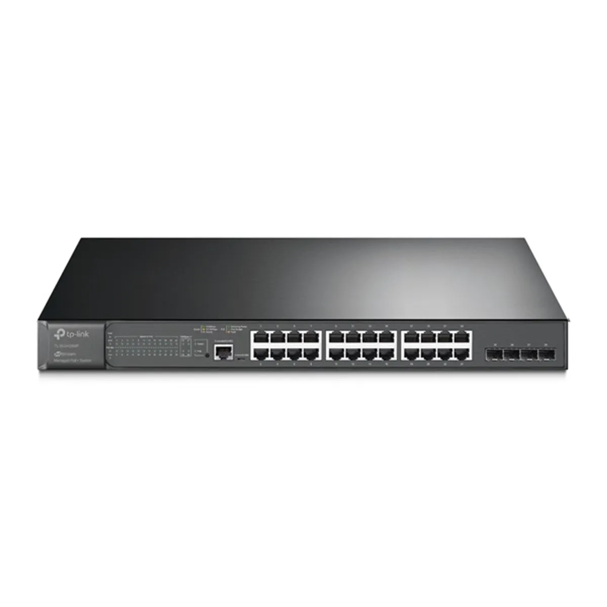 TP-LINK TL-SG3428MP JetStream 28-portos Gigabit L2 menedzselt switch 24 PoE portok, 384 W, 4 SFP, rackbe szerelhető #1