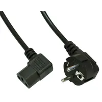 AKYGA AK-PC-12A tápkábel IEC C13 CEE 7/7 90 fokos 3 m fekete 10 A 250 V