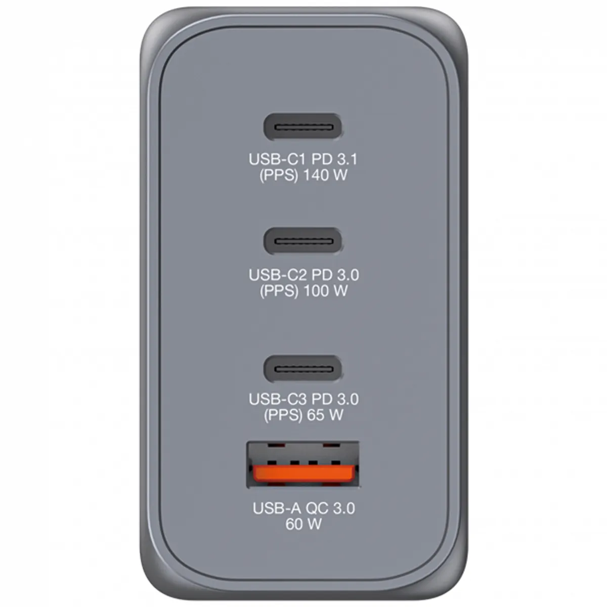Verbatim 32205 GNC-240 GaN töltő 4-port USB-C PD USB-A QC 3.0 100-240V fekete #4