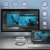 Axagon BUCM4X-CM05AB NewGEN 0,5m USB-C USB-C adat- és töltőkábel 40 Gbps PD 240W #8