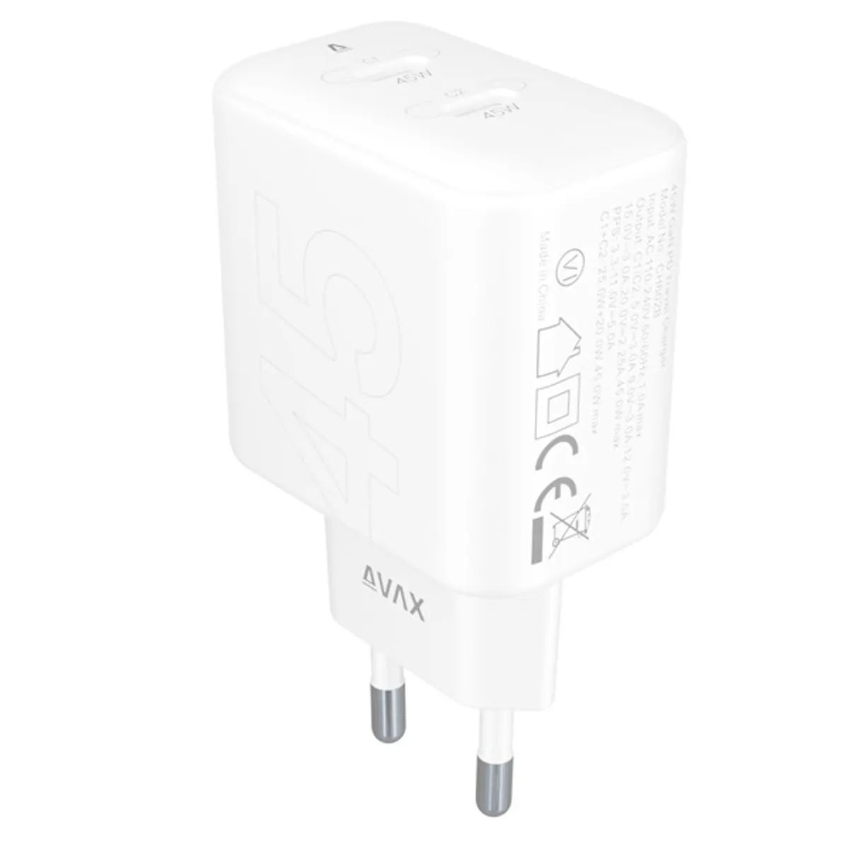AVAX AVAX CH602W SPEEDY+ 45W GaN 2x USB-C PD3.0 fehér univerzális #1