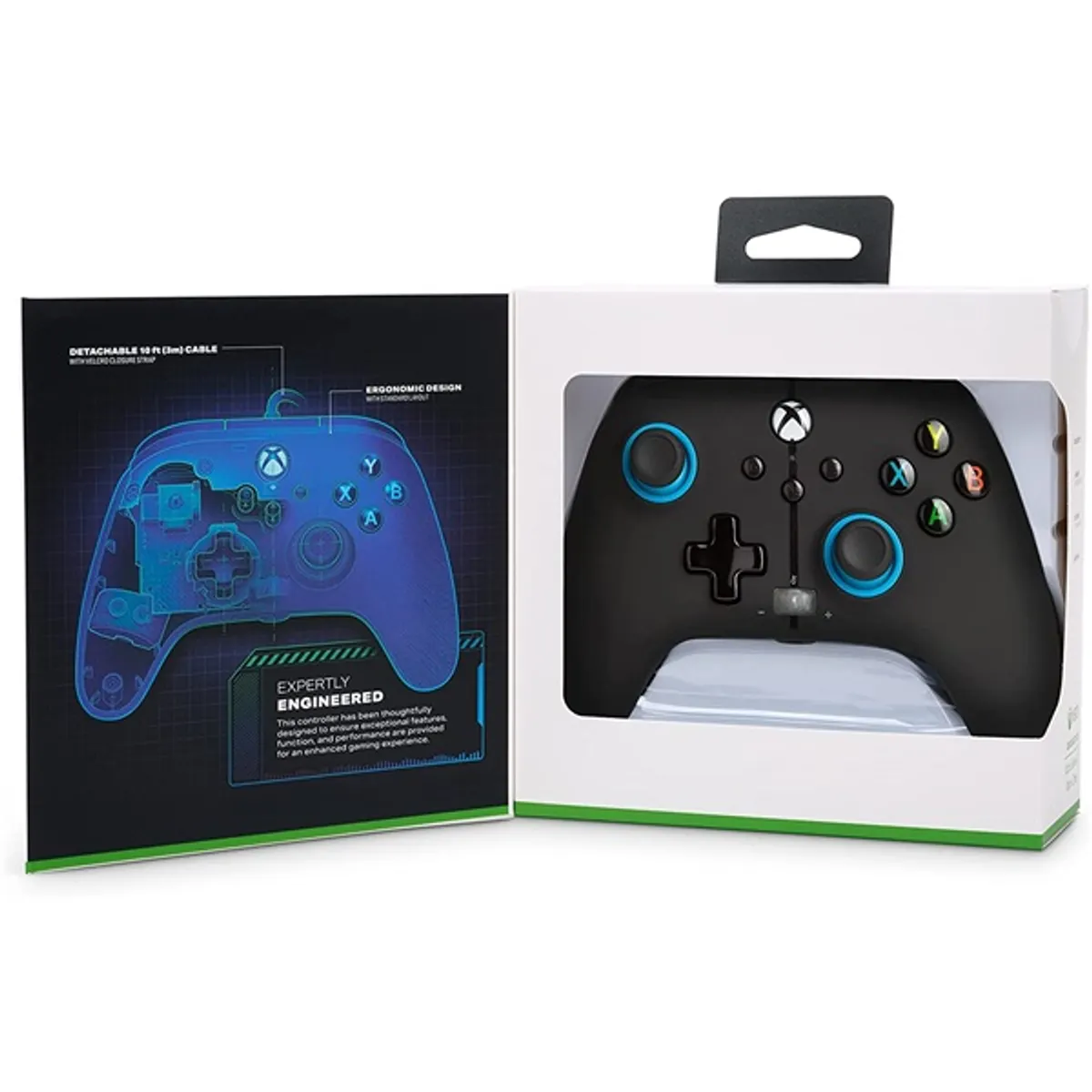 PowerA 1518817-01 Enhanced wired kontroller Xbox Series X és S PC Xbox One, 3 m, fekete-kék, 19 gomb, rezgő #9