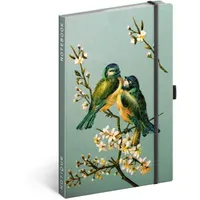 REALSYSTEM 5416-BI Birds keményfedeles notesz 86 lap mintás felület jelzőszalaggal belső zseb tolltartó