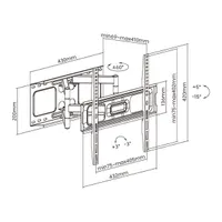 STELL 35057262 fali konzol acél fekete, 45 kg, forgatható 60°, billenthető 15°, min 32" max 70", VESA 75x75;100x100;200x200;400x400, 1 db, csavaros #4
