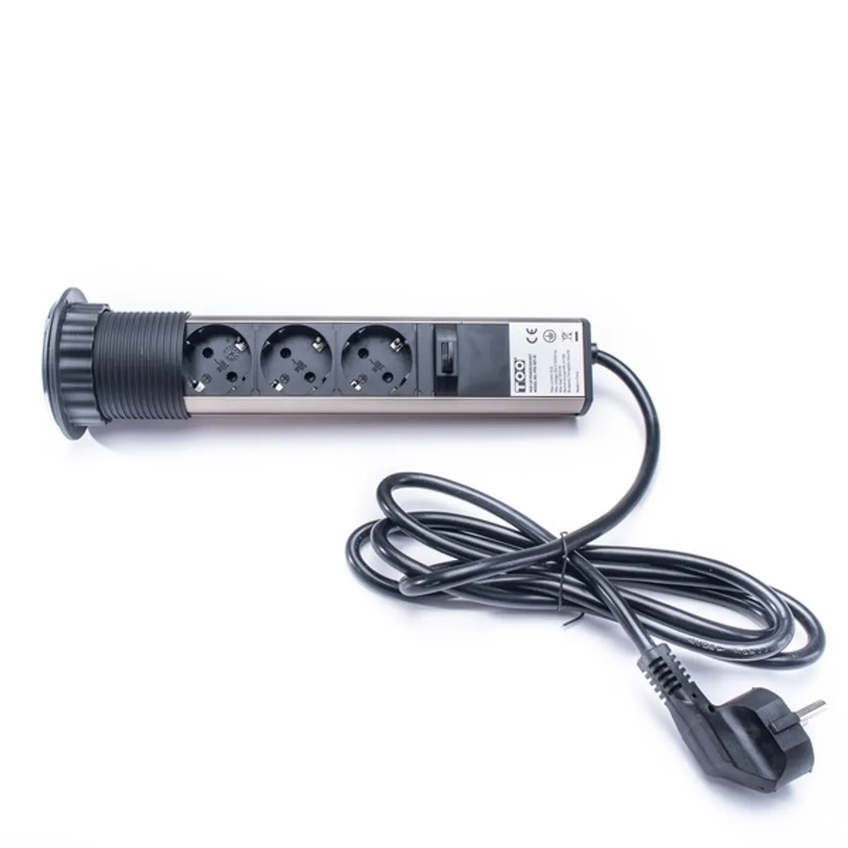 TOO PPS-301-3C rejtett hálózati elosztó 3x SCHUKO króm beépíthető 1,8 m IP20 #1