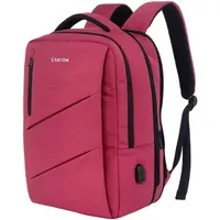 Canyon CNS-BPE5BD1 Notebook hátizsák 15.6" USB töltőporttal vízlepergető poliészter piros-fekete #2