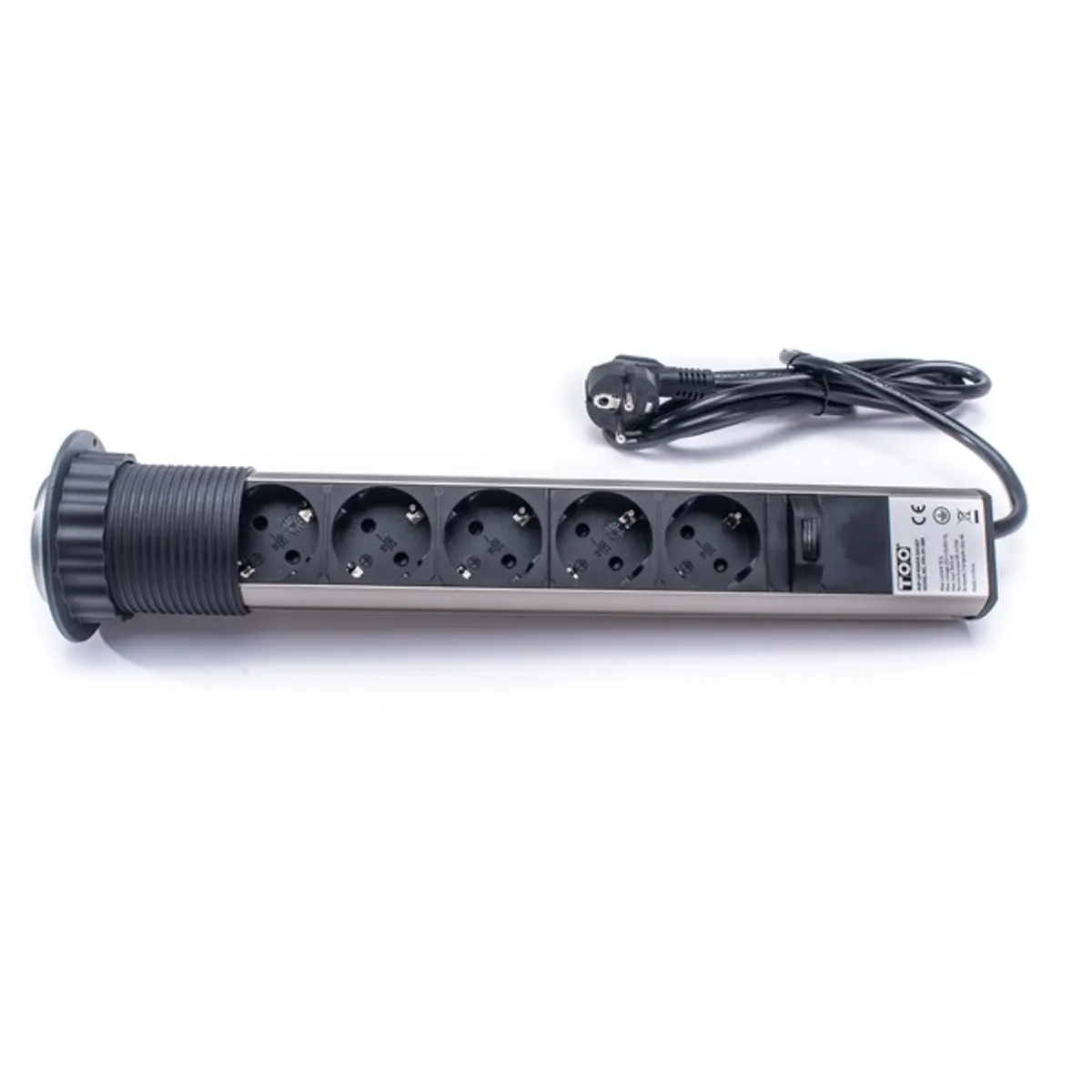 TOO PPS-311-5BR PPS-311 beépíthető 180 cm 5 db Schuko szürke fekete #1
