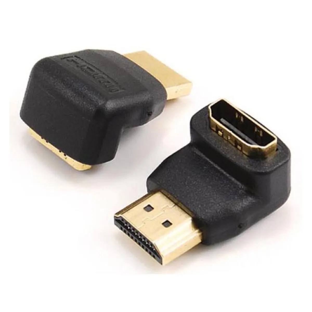 SBOX AD.HDMI-F-M-90-R HDMI női-HDMI férfi 90° adapter aranyozott érintkezők fekete #1