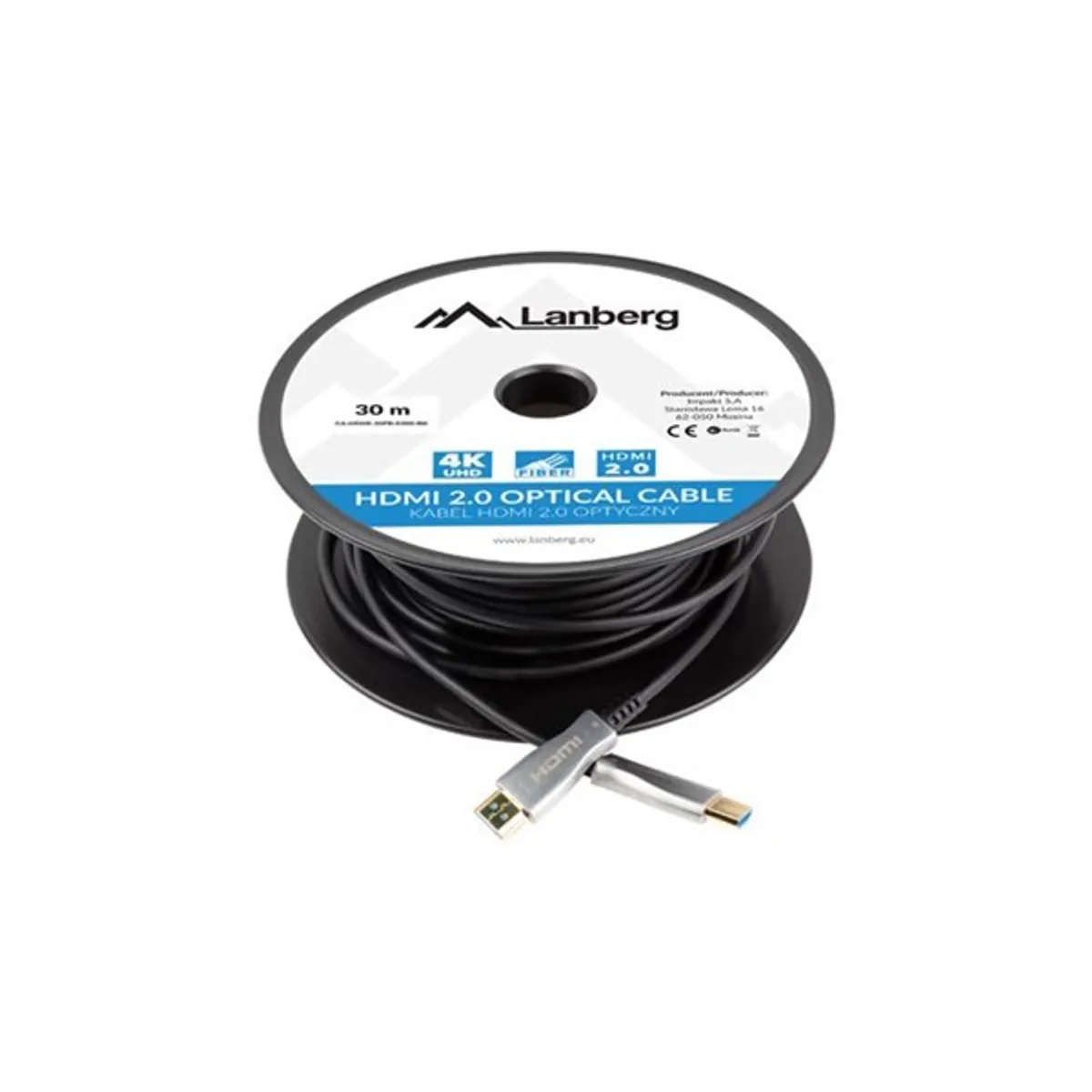 Lanberg CA-HDMI-20FB-0300-BK HDMI 2.0 M M aktív optikai AOC kábel fekete 30 m #4